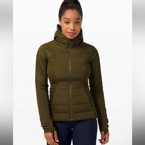 Lululemon Down for it All Jacket sz 10 moss green